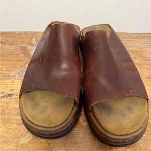 Timberland Men's Brown Leather Slip on Sandals sz 11.5